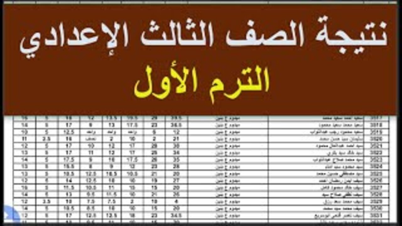 نتيجة الشهادة الإعدادية برقم الجلوس 2025 الترم الأول في جميع المحافظات